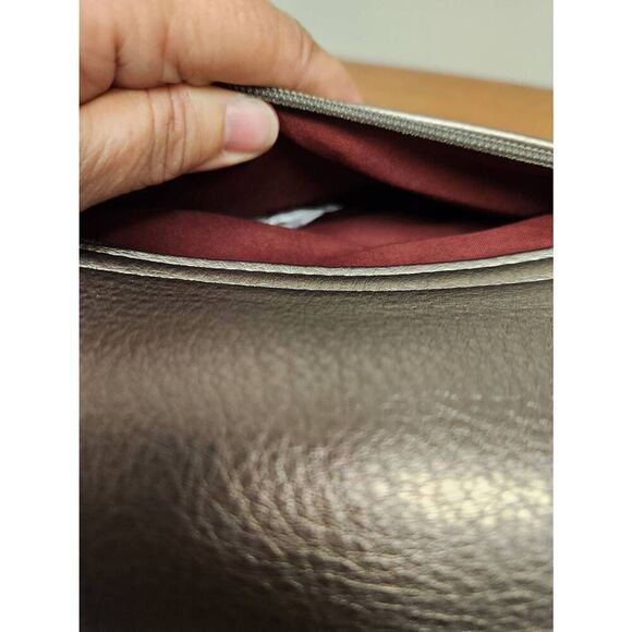 Kate Spade New York Satchel Zipper Fringe Shoulder Crossbody Silver/Grey Purse L - Picture 8 of 11